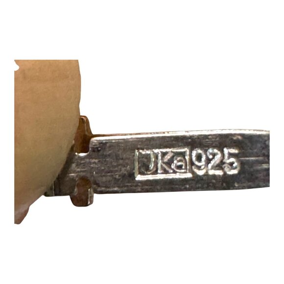 Vintage JKa Sterling Clasp Coral Gemstone Necklace Choker Bib Estate Find 20" - Picture 6 of 9